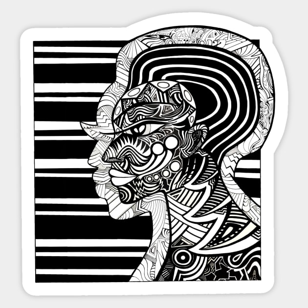 Intricate Profile Sticker by petrasart